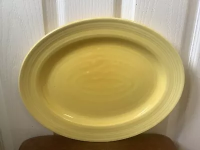 Buy RARE Vintage Large Art Deco Crown Ducal Yellow Oval Serving Platter 14  • 8.99£