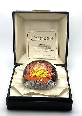 Buy Caithness Glass Paperweight Sunflare + Box And Cert - Made In Scotland • 35£
