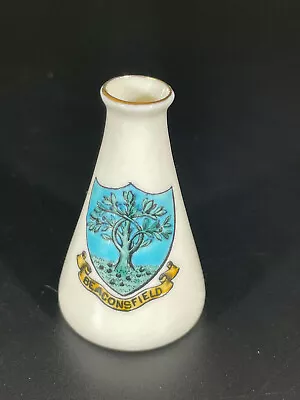 Buy Crested Ware W H Goss Miniature Funnel-necked Vase Crest Of Beaconsfield • 1.45£