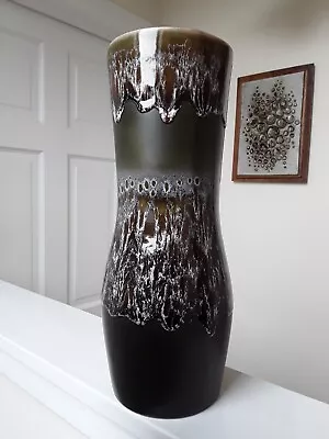 Buy Vintage Pottery Vase Mid Century Retro Kingston Drip Glaze 12  MCM • 20£