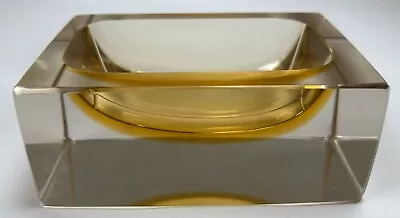 Buy Vintage Faceted Sommerso Glass Block Bowl • 5£