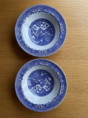 Buy Woods Ware Willow Pattern Set Of 2 Cereal Bowls - 16.5cm • 7.50£