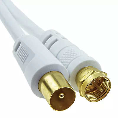 Buy Coaxial F Type Connector Male RF TV Aerial Male Plug RG59 Cable 0.5m To 20m Lot • 3.04£