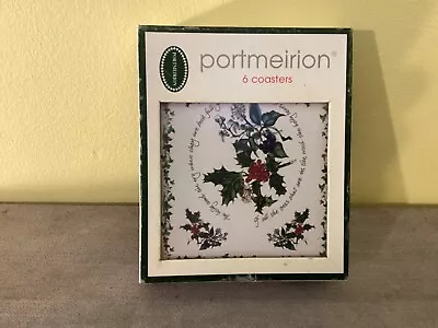Buy PORTMEIRION POTTERY HOLLY & IVY Boxed Set 5 COASTERS (5 Not 6) • 7£