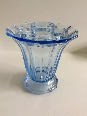 Buy Vintage Blue Glass Posy Vase With Frog Bagley Davidson Sowerby ??? • 15.99£