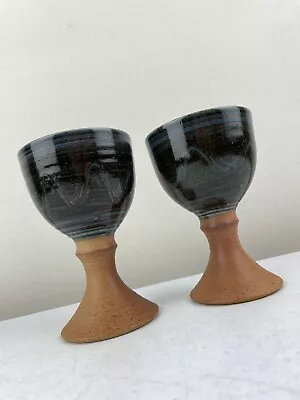 Buy Argyll Pottery Wine Drink Glass Goblet Cup Or Small Bowl/Dish On Stand X 2 • 18£