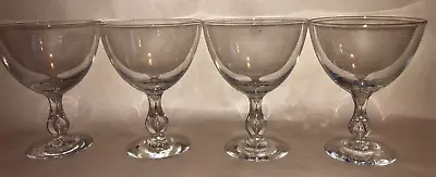 Buy (4) Vintage Kosta Boda Contessa? Bubble Stem Crystal Sherbet Glasses 4 3/4  Wine • 23.67£