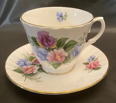 Buy Vintage Duchess Bone China Tea Cup And Saucer - Floral Decor With Gold Trim • 12.54£