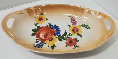 Buy Vintage PK Unity Germany Oval Serving Bowl 8  Long Hand Painted Floral Design • 17.06£