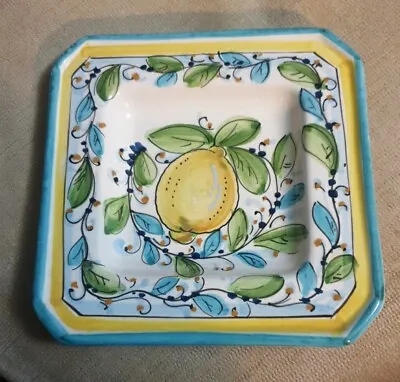 Buy Lemon Pattern Sicilian Italy 1960s Square Dish 15 Cms • 15£