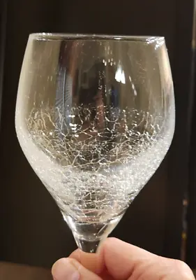 Buy Pier 1~reflections Clear Crackle Glass Wine/water Goblet~9 1/4~12 Oz~euc • 6.75£
