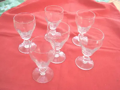 Buy 6 SHERRY GLASSES FROM THE 1930-1940's - BIRTHDAY GIFT FOR NAN-  A COLLECTOR • 6.30£
