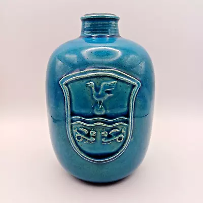 Buy HAK Herman A. Kahler Denmark Turquoise Monochrome Pottery Vase • 49.99£