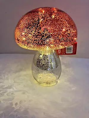 Buy Festive Feeling Mushroom Light Mercury Glass Type 21cm Red Silver LED Christmas • 0.99£