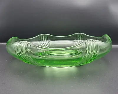 Buy Art Deco Glass Bowl Vintage Green Depression Glass Decorative 1930's • 24.95£