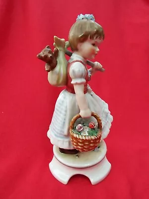 Buy Goebel Lore  Garden Princess  240 Girl With Basket & Teddy Vintage Figurine TMK4 • 11.99£