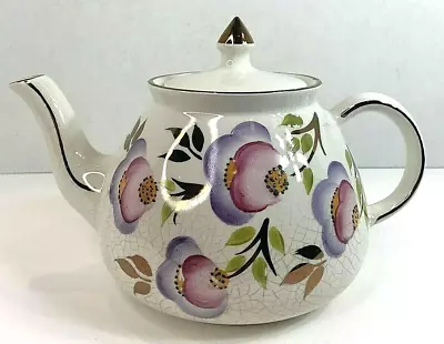 Buy Taunton Vale Co Pink Purple Flowers Teapot Gibson Staffordshire England Vintage • 12.31£