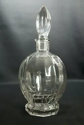 Buy Round Globe Shaped Crystal Glass Ribbed Decanter With Tear Drop Stopper  • 28£