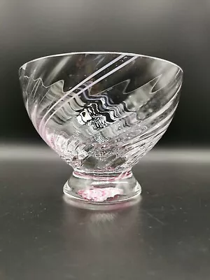 Buy Caithness Pink Swirl Clear Glass Large Pedestal Bowl Bon Bon Dish  • 14.99£