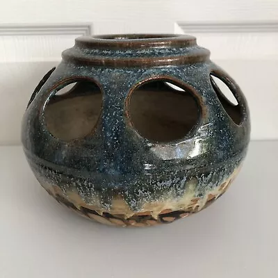 Buy Vintage Retro Canterbury Pottery Studio Pottery Vase  With Hole Detail • 35£