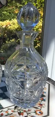 Buy 👀ONE RARE ANTIQUE WATERFORD ?cut Glass 10 1/2” Decanter STEP STAR CUT C1880 🎁 • 85£