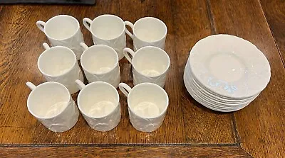 Buy Wedgewood Bone China Cabbage Leaf Coffee Cups And Saucers (nine Of Each) • 45£