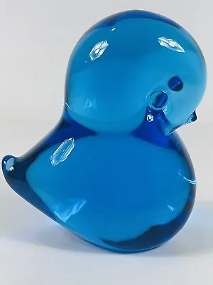 Buy Vintage Swedish Art Glass Blue Pippi Bird By FM Konstglas Ronneby Sweden • 21.31£