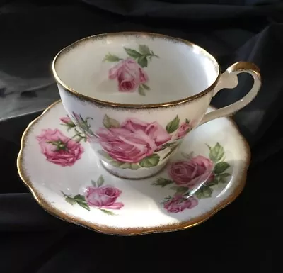 Buy Royal Standard Orleans Rose Made In England Bone China Cup And Saucer Gold Trim • 19.84£