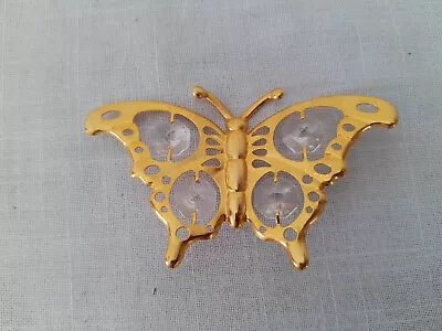Buy Crystal Temptations Butterfly Figurine Ornament 24k Gold Plated With Crystals • 13.50£