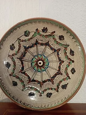 Buy Vintage Romanian Traditional HOREZU Ceramic Plate, Made Antique • 29.87£