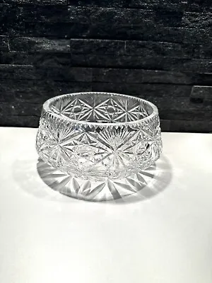 Buy Vintage Large Lead Crystal Cut Glass Star Pattern Fruit Bowl/Centrepiece • 22.50£