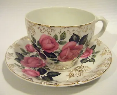 Buy Vintage Pink Rose Cup And Saucer - Burleigh Ware Burgess & Lee • 11.69£
