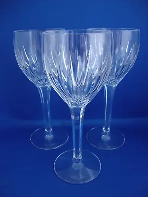 Buy 3 X Stuart Crystal Monaco Cut Pattern Claret Red Wine Glasses - Signed • 62.95£