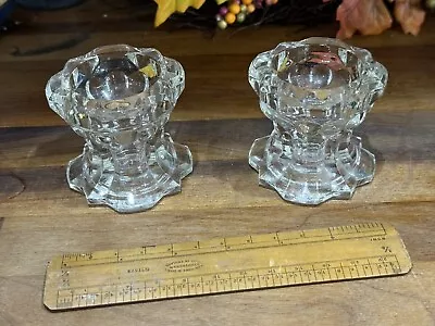 Buy Pair Of Genuine REIMS Vintage French Glass Candlestick Holders France • 4.99£