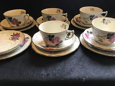 Buy Five Vintage Furnival Dagon Trio - Cup, Saucer And Sideplate Plus Spares. • 32£