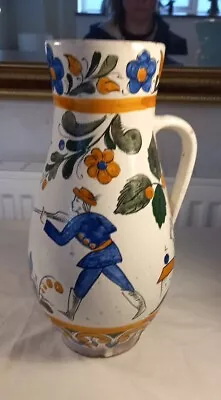 Buy Early Vintage Dutch Glazed Handpainted Pottery Floral Vase/ Jug  • 50£