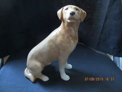 Buy Vintage Melba Ware Sitting Golden Labrador Pottery Figurine 17cm High • 3.49£