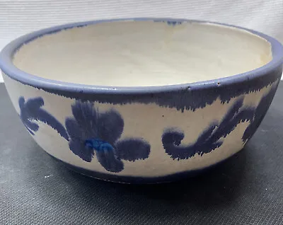Buy Vintage Bennett Welsh Pacific Stoneware USA Pottery Bowl Signed Folk Blue 8.5” • 47.98£