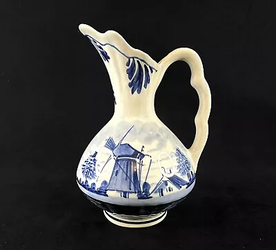 Buy Vintage Delft Porcelain Blue White Small Jug Vase Hand Painted Windmill Holland • 16£