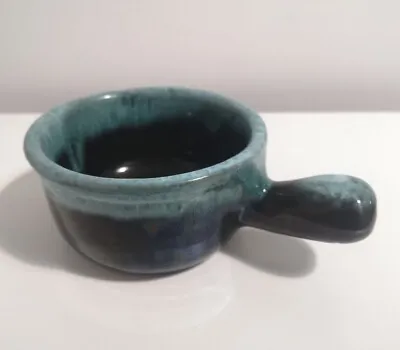 Buy Soup Bowl With Handle Teal Turquoise Black Pottery Evangeline Ovenware Canada • 4.99£