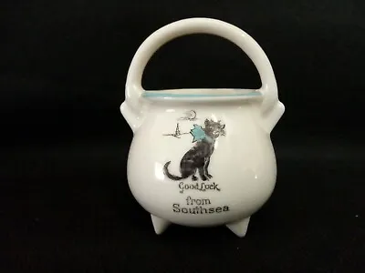 Buy Crested China - Good Luck From SOUTHSEA - Cauldron -Arcadian. • 5.50£