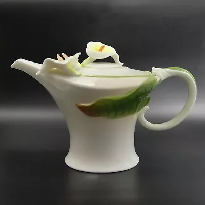 Buy A Lovely Graff Porcelain  Arum Lily Floral Franz Design Teapot • 99£