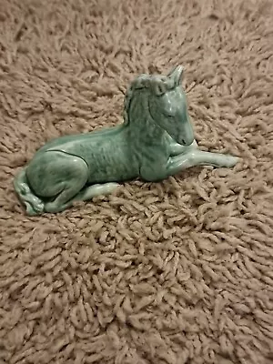 Buy Vintage Sylvac Pottery Green Foal, Horse Lying Down 1447. • 29.99£
