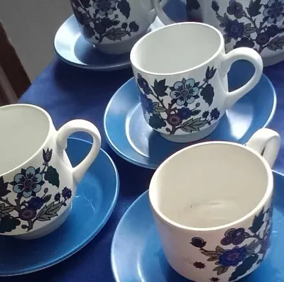 Buy Staffordshire China. Midwinter. Alpine Blue. Cups And Saucers. • 4.99£