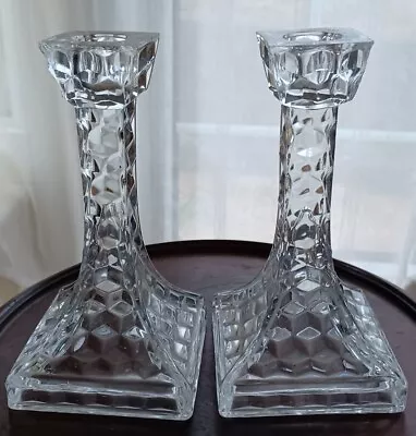 Buy A Pair Glass Vintage Candle Sticks Holders  • 6£