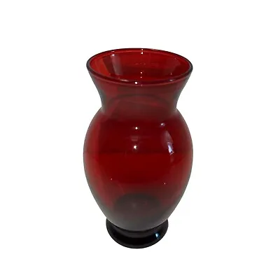 Buy Vintage Anchor Hocking Royal Ruby Red Glass Flared Vase • 12.04£