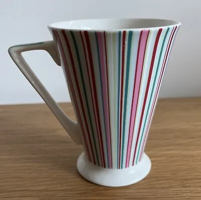 Buy QUEENS Fine China Raspberry Ripple Beautiful Candy Striped Cup Triangular Handle • 8.95£