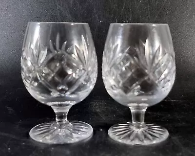 Buy Pair Of Royal Doulton Crystal  Georgian  Cut Glass Small Brandy Balloon Glasses • 28.72£