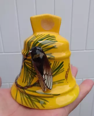 Buy Vintage Cicada Pottery Bell With Clanger Signed • 1.99£