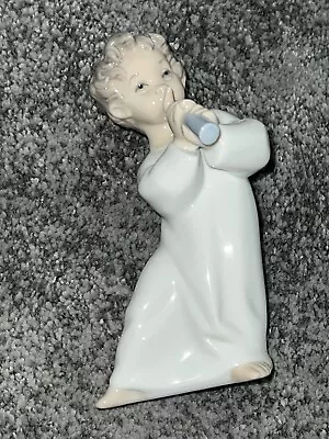 Buy LLADRO Angel / Cherub Chino Figure Pretty Figurine Playing Trumpet Flute Horn • 24.95£
